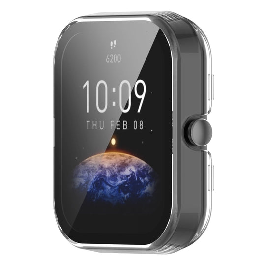 For Amazfit Bip3 / Bip3 Pro PC+ Toughened Film Fully Enclosed Protective Watch Case(Transparent White) - Watch Cases by buy2fix | Online Shopping UK | buy2fix