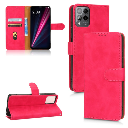 For T-Mobile Revvl 6 Pro 5G Skin Feel Magnetic Flip Leather Phone Case(Rose Red)