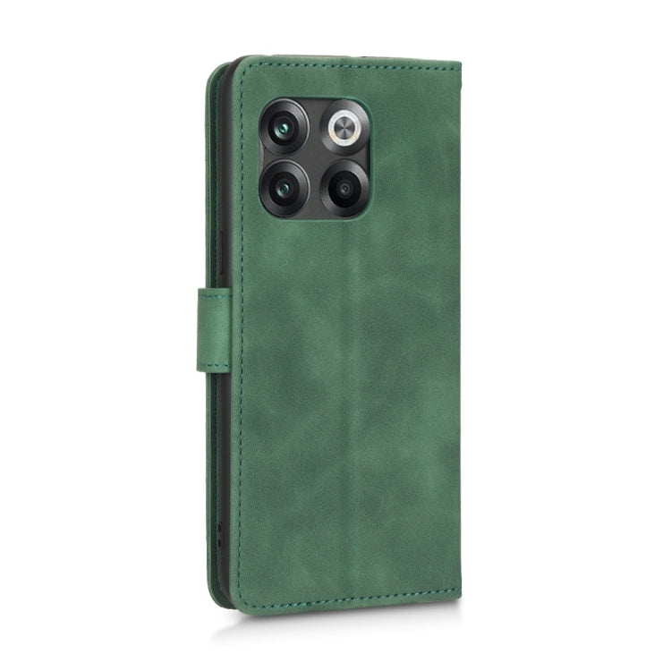 For OnePlus 10T 5G Skin Feel Magnetic Flip Leather Phone Case(Green) - OnePlus Cases by buy2fix | Online Shopping UK | buy2fix