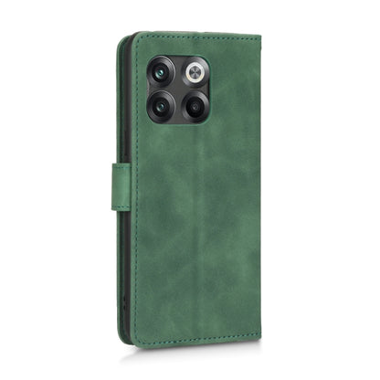 For OnePlus 10T 5G Skin Feel Magnetic Flip Leather Phone Case(Green) - OnePlus Cases by buy2fix | Online Shopping UK | buy2fix
