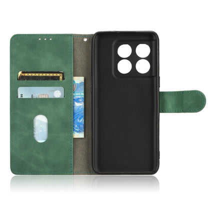 For OnePlus 10T 5G Skin Feel Magnetic Flip Leather Phone Case(Green) - OnePlus Cases by buy2fix | Online Shopping UK | buy2fix