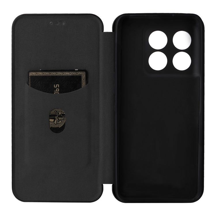 For OnePlus 10T 5G Carbon Fiber Texture Flip Leather Phone Case(Black) - OnePlus Cases by buy2fix | Online Shopping UK | buy2fix