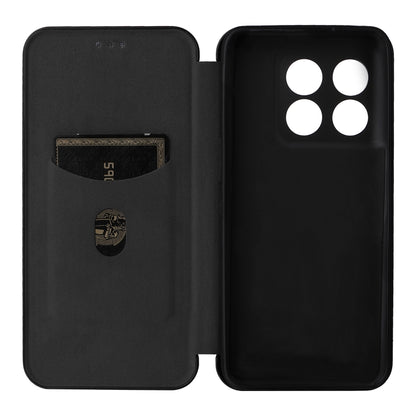 For OnePlus 10T 5G Carbon Fiber Texture Flip Leather Phone Case(Black) - OnePlus Cases by buy2fix | Online Shopping UK | buy2fix