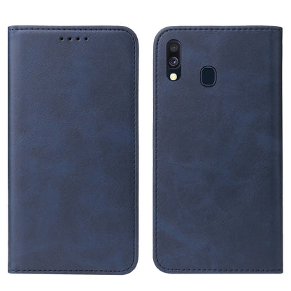 For Samsung Galaxy A40 Magnetic Closure Leather Phone Case(Blue) by buy2fix