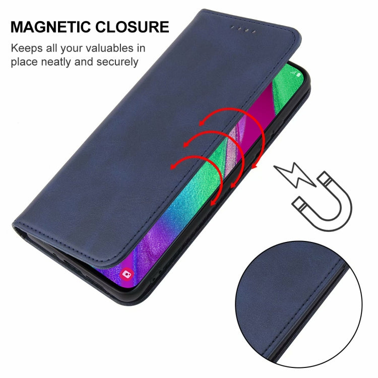 For Samsung Galaxy A40 Magnetic Closure Leather Phone Case(Blue) by buy2fix