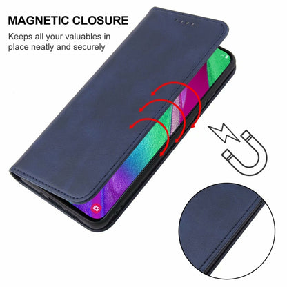 For Samsung Galaxy A40 Magnetic Closure Leather Phone Case(Blue) by buy2fix