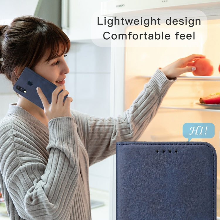 For Samsung Galaxy A40 Magnetic Closure Leather Phone Case(Blue) by buy2fix