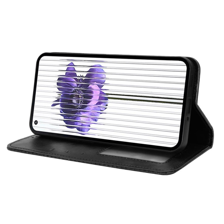 For Nothing Phone 1 Magnetic Buckle Retro Texture Leather Phone Case(Black) by buy2fix