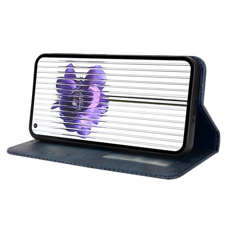 For Nothing Phone 1 Magnetic Buckle Retro Texture Leather Phone Case(Blue) by buy2fix