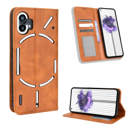 For Nothing Phone 1 Magnetic Buckle Retro Texture Leather Phone Case(Brown) by buy2fix