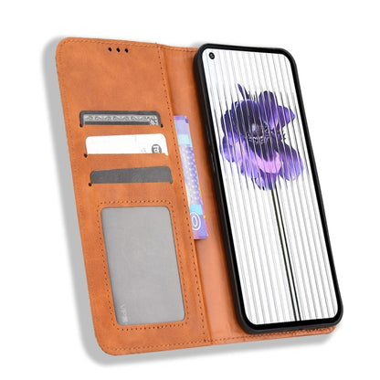 For Nothing Phone 1 Magnetic Buckle Retro Texture Leather Phone Case(Brown) by buy2fix