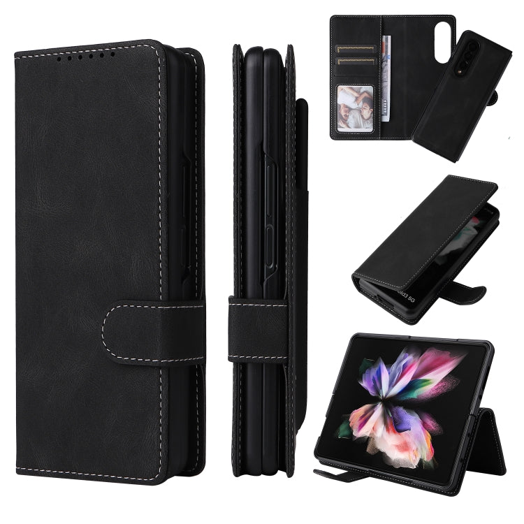 For Samsung Galaxy Z Fold4 5G Detachable Leather Folding Phone Case(Black) - Galaxy Z Fold4 5G Cases by buy2fix | Online Shopping UK | buy2fix