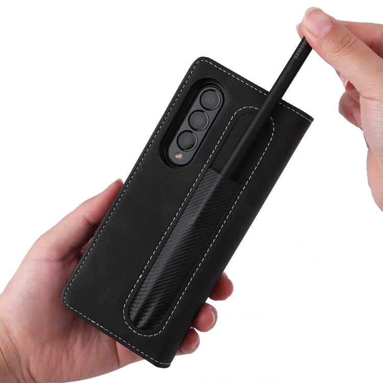 For Samsung Galaxy Z Fold4 5G Detachable Leather Folding Phone Case(Black) - Galaxy Z Fold4 5G Cases by buy2fix | Online Shopping UK | buy2fix