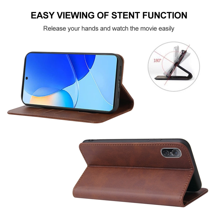For Huawei Nova 9 SE Magnetic Closure Leather Phone Case(Brown) - Huawei Cases by buy2fix | Online Shopping UK | buy2fix