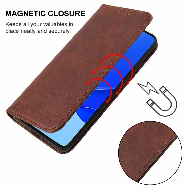For Huawei Nova 9 SE Magnetic Closure Leather Phone Case(Brown) - Huawei Cases by buy2fix | Online Shopping UK | buy2fix
