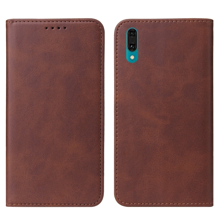 For Huawei P Smart Z Magnetic Closure Leather Phone Case(Brown) by buy2fix