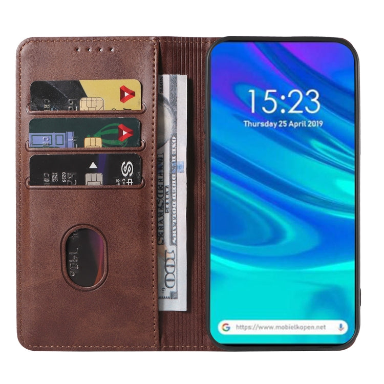 For Huawei P Smart Z Magnetic Closure Leather Phone Case(Brown) by buy2fix