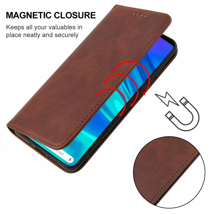 For Huawei P Smart Z Magnetic Closure Leather Phone Case(Brown) by buy2fix