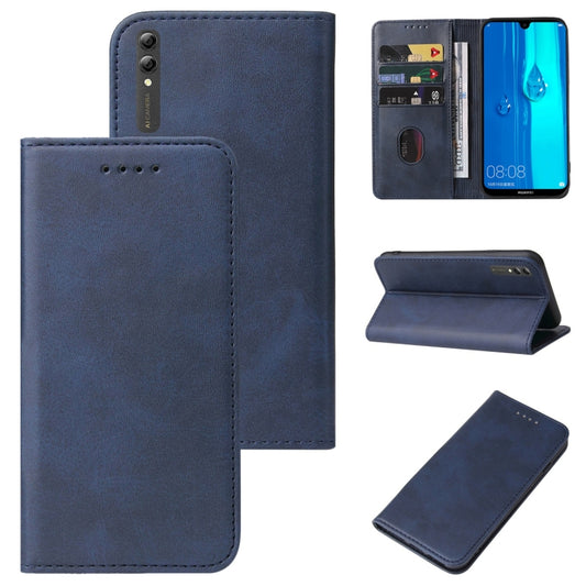 For Huawei Y Max Magnetic Closure Leather Phone Case(Blue) - Huawei Cases by buy2fix | Online Shopping UK | buy2fix