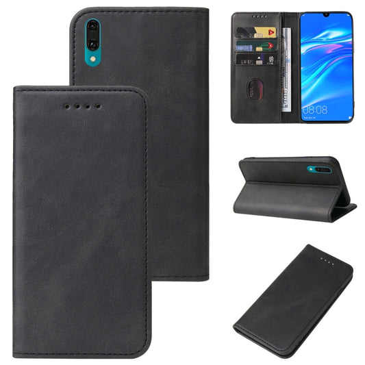 For Huawei Y7 Prime 2019 Magnetic Closure Leather Phone Case(Black) - Huawei Cases by buy2fix | Online Shopping UK | buy2fix