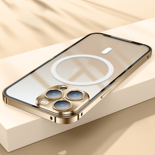For iPhone 14 Pro Max MagSafe Frosted Metal Phone Case (Gold) - iPhone 14 Pro Max Cases by buy2fix | Online Shopping UK | buy2fix