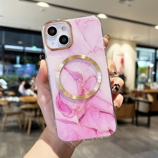 For iPhone 13 Gilt Marble Magsafe Phone Case(Pink Purple) - iPhone 13 Cases by buy2fix | Online Shopping UK | buy2fix