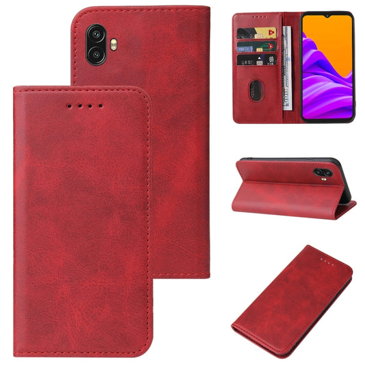 For Samsung Galaxy Xcover 6 Pro / Xcover Pro 2 Magnetic Closure Leather Phone Case(Red) - Galaxy Phone Cases by buy2fix | Online Shopping UK | buy2fix