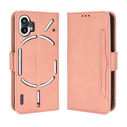 For Nothing Phone 1 Skin Feel Calf Texture Card Slots Leather Phone Case(Pink) - Nothing Cases by buy2fix | Online Shopping UK | buy2fix