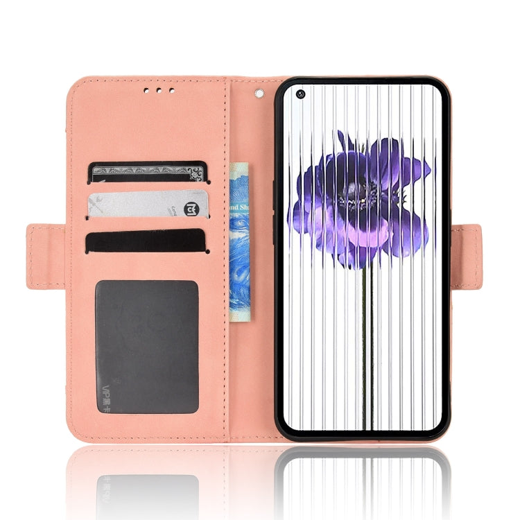For Nothing Phone 1 Skin Feel Calf Texture Card Slots Leather Phone Case(Pink) - Nothing Cases by buy2fix | Online Shopping UK | buy2fix