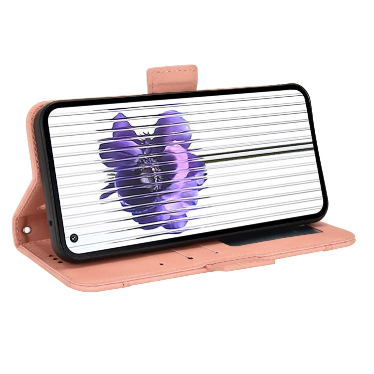 For Nothing Phone 1 Skin Feel Calf Texture Card Slots Leather Phone Case(Pink) - Nothing Cases by buy2fix | Online Shopping UK | buy2fix