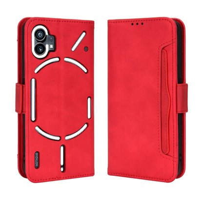 For Nothing Phone 1 Skin Feel Calf Texture Card Slots Leather Phone Case(Red) - Nothing Cases by buy2fix | Online Shopping UK | buy2fix