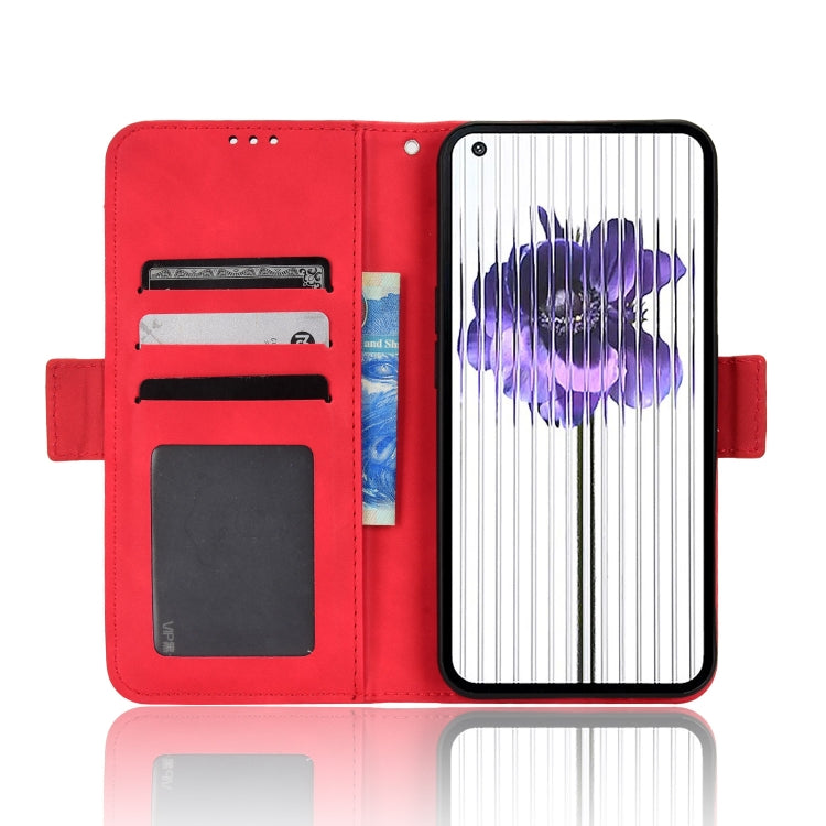 For Nothing Phone 1 Skin Feel Calf Texture Card Slots Leather Phone Case(Red) - Nothing Cases by buy2fix | Online Shopping UK | buy2fix