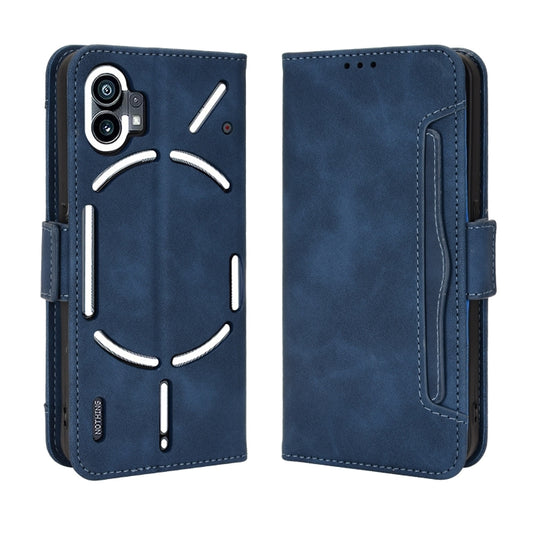 For Nothing Phone 1 Skin Feel Calf Texture Card Slots Leather Phone Case(Blue) - Nothing Cases by buy2fix | Online Shopping UK | buy2fix