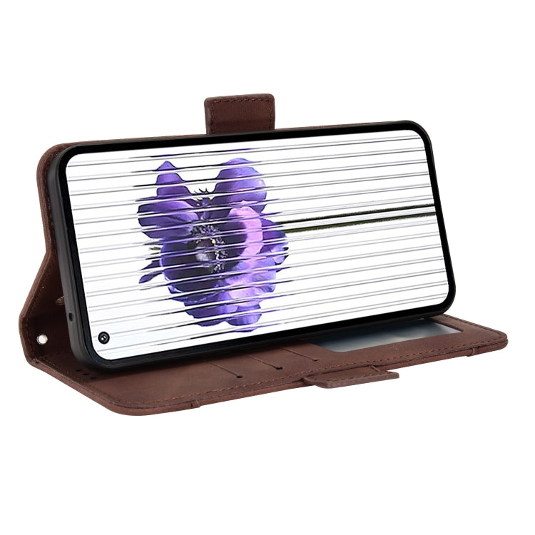 For Nothing Phone 1 Skin Feel Calf Texture Card Slots Leather Phone Case(Brown) - Nothing Cases by buy2fix | Online Shopping UK | buy2fix