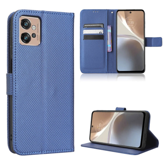 For Motorola Moto G32 Diamond Texture Leather Phone Case(Blue) - Infinix Cases by buy2fix | Online Shopping UK | buy2fix