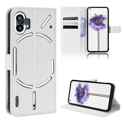 For Nothing Phone 1 Diamond Texture Leather Phone Case(White) - Nothing Cases by buy2fix | Online Shopping UK | buy2fix