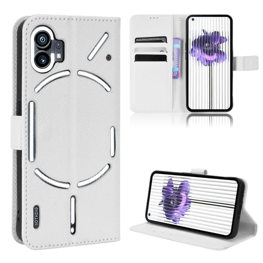 For Nothing Phone 1 Diamond Texture Leather Phone Case(White) - Nothing Cases by buy2fix | Online Shopping UK | buy2fix