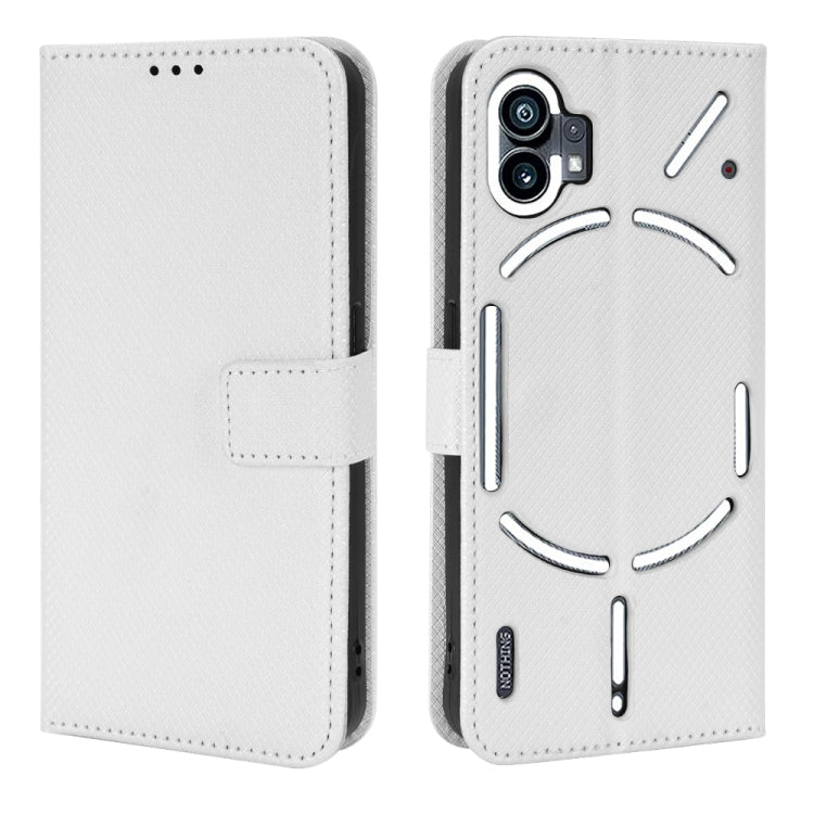 For Nothing Phone 1 Diamond Texture Leather Phone Case(White) - Nothing Cases by buy2fix | Online Shopping UK | buy2fix