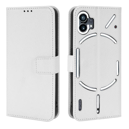For Nothing Phone 1 Diamond Texture Leather Phone Case(White) - Nothing Cases by buy2fix | Online Shopping UK | buy2fix