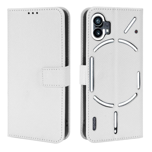 For Nothing Phone 1 Diamond Texture Leather Phone Case(White) - Nothing Cases by buy2fix | Online Shopping UK | buy2fix