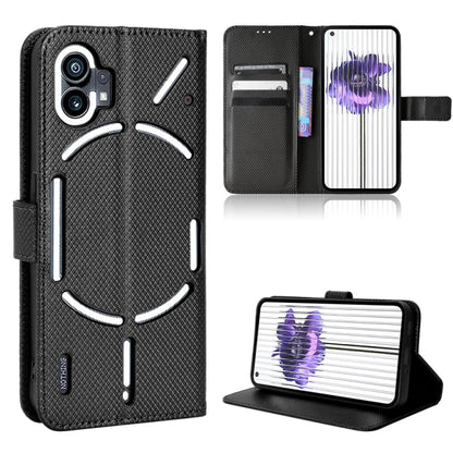 For Nothing Phone 1 Diamond Texture Leather Phone Case(Black) - Nothing Cases by buy2fix | Online Shopping UK | buy2fix