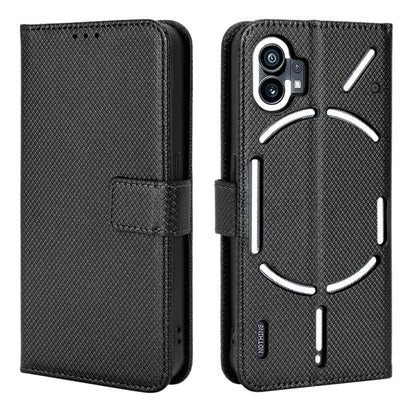 For Nothing Phone 1 Diamond Texture Leather Phone Case(Black) - Nothing Cases by buy2fix | Online Shopping UK | buy2fix