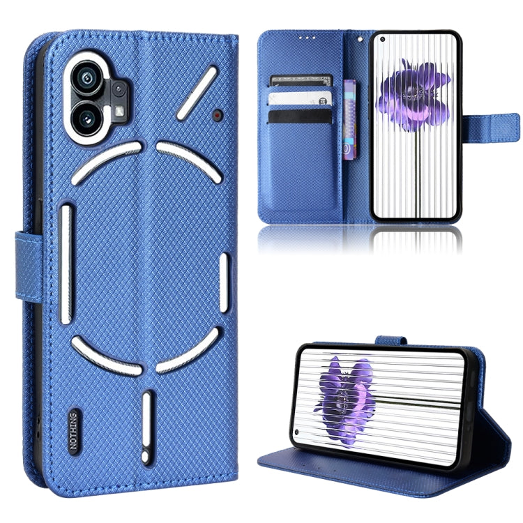 For Nothing Phone 1 Diamond Texture Leather Phone Case(Blue) - Nothing Cases by buy2fix | Online Shopping UK | buy2fix