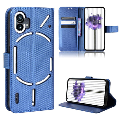 For Nothing Phone 1 Diamond Texture Leather Phone Case(Blue) - Nothing Cases by buy2fix | Online Shopping UK | buy2fix