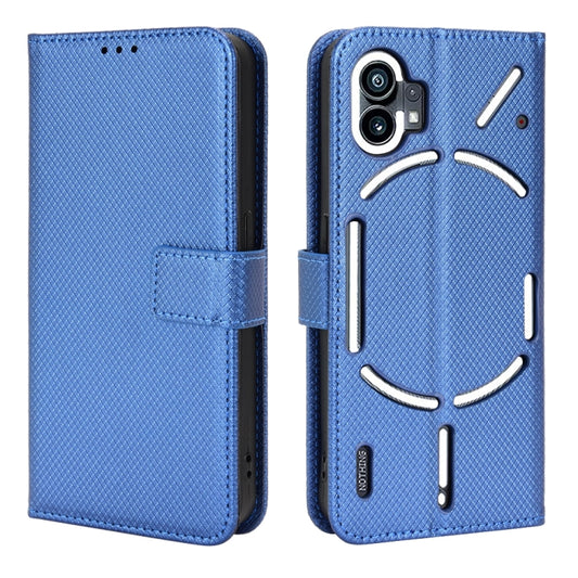 For Nothing Phone 1 Diamond Texture Leather Phone Case(Blue) - Nothing Cases by buy2fix | Online Shopping UK | buy2fix