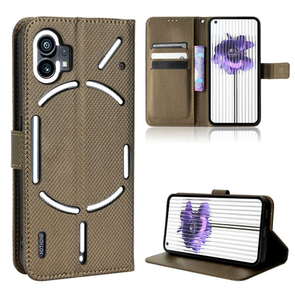 For Nothing Phone 1 Diamond Texture Leather Phone Case(Brown) - Nothing Cases by buy2fix | Online Shopping UK | buy2fix