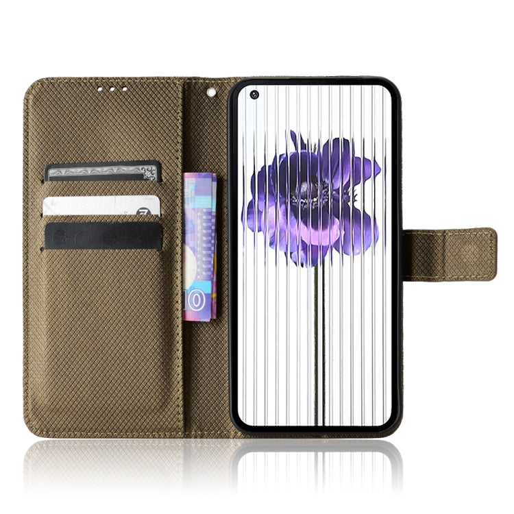 For Nothing Phone 1 Diamond Texture Leather Phone Case(Brown) - Nothing Cases by buy2fix | Online Shopping UK | buy2fix