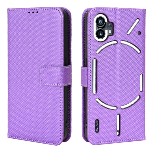 For Nothing Phone 1 Diamond Texture Leather Phone Case(Purple) - Nothing Cases by buy2fix | Online Shopping UK | buy2fix