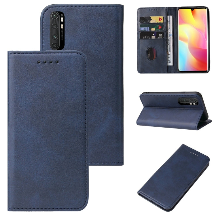 For Xiaomi Mi Note 10 Lite Magnetic Closure Leather Phone Case(Blue) - Xiaomi Cases by buy2fix | Online Shopping UK | buy2fix