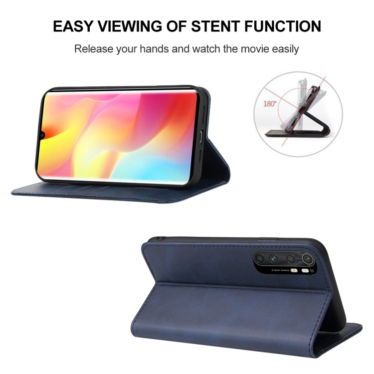 For Xiaomi Mi Note 10 Lite Magnetic Closure Leather Phone Case(Blue) - Xiaomi Cases by buy2fix | Online Shopping UK | buy2fix